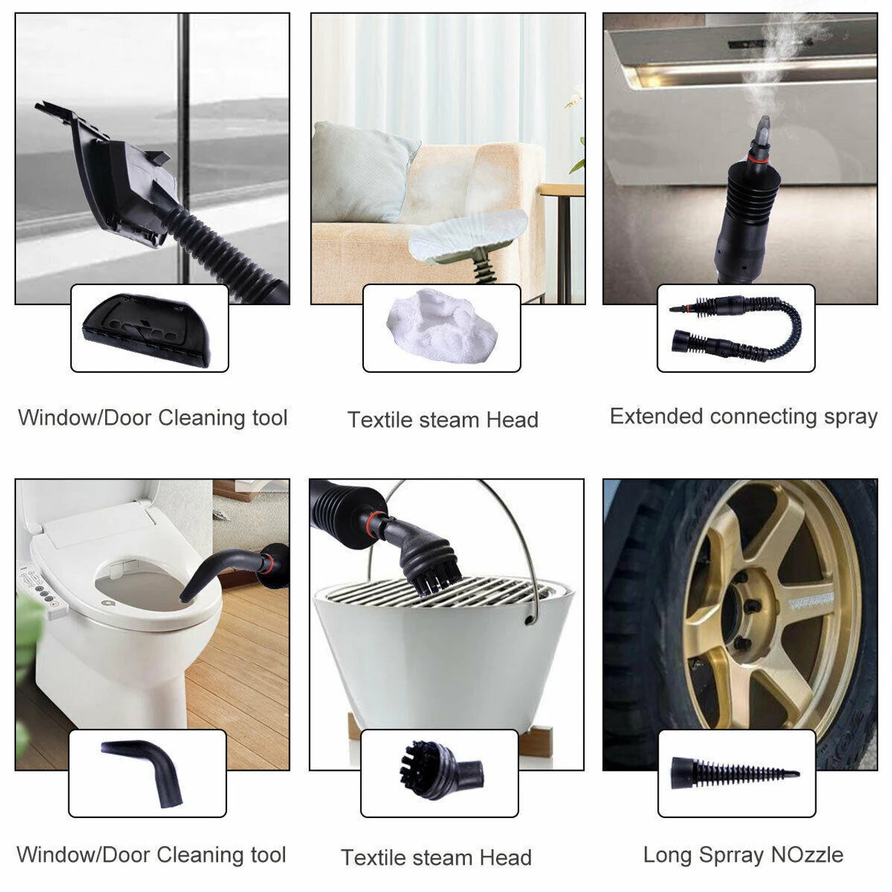 1050W Multi Steam Cleaner Handheld Steamer For Household Car Cleaning Portable 7 1050W Multi Steam Cleaner Handheld Steamer For Household Car Cleaning Portable - Image 5