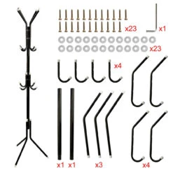 GENERIC 12 Hooks Metal Coat Rack Clothes Hat Bag Hanger Tree Stand Umbrella Holder 3Tie