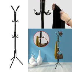 GENERIC 12 Hooks Metal Coat Rack Clothes Hat Bag Hanger Tree Stand Umbrella Holder 3Tie -Home Appliances Store 12 hooks metal coat rack clothes hat bag hanger tree stand umbrella holder 3tie 84073.1665650757