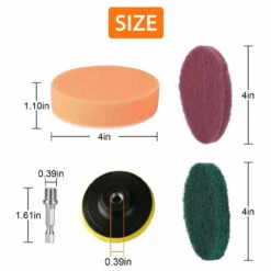 GENERIC 12/21 Pcs Electric Drill Brush Attachment Set Cleaning Kit Power Scrubber Pads -Home Appliances Store 1221 pcs electric drill brush attachment set cleaning kit power scrubber pads 27341.1713758934