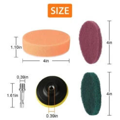 GENERIC 12/21 Pcs Electric Drill Brush Attachment Set Cleaning Kit Power Scrubber Pads -Home Appliances Store 1221 pcs electric drill brush attachment set cleaning kit power scrubber pads 77703.1713758934