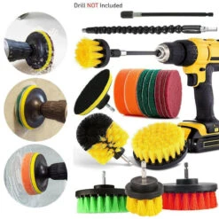 GENERIC 12/21 Pcs Electric Drill Brush Attachment Set Cleaning Kit Power Scrubber Pads -Home Appliances Store 1221 pcs electric drill brush attachment set cleaning kit power scrubber pads 88739.1713758934