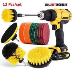 GENERIC 12/21 Pcs Electric Drill Brush Attachment Set Cleaning Kit Power Scrubber Pads -Home Appliances Store 1221 pcs electric drill brush attachment set cleaning kit power scrubber pads 92817.1713758934