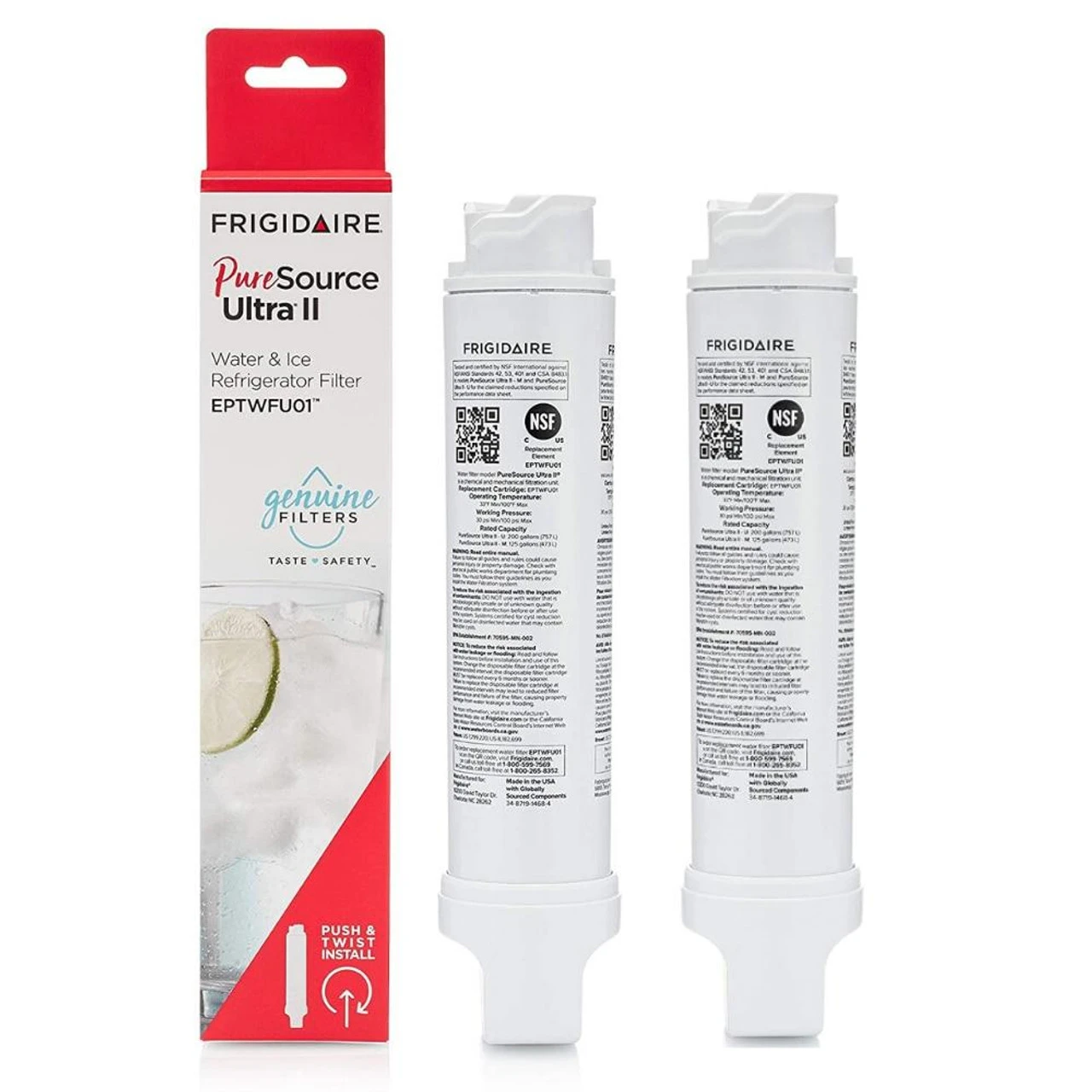 (2pk) EPTWFU01 Frigidaire Water Filter - PureSource Ultra II 5 (2pk) EPTWFU01 Frigidaire Water Filter - PureSource Ultra II - Image 3