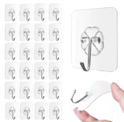 24 Pcs Adhesive Sticky Hooks Heavy Duty Wall Seamless Hooks Hangers Transparent -Home Appliances Store 24 pcs adhesive sticky hooks heavy duty wall seamless hooks hangers transparent 20908.1712916183