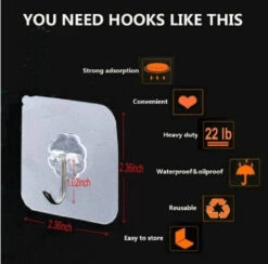 24 Pcs Adhesive Sticky Hooks Heavy Duty Wall Seamless Hooks Hangers Transparent -Home Appliances Store 24 pcs adhesive sticky hooks heavy duty wall seamless hooks hangers transparent 22398.1712916183