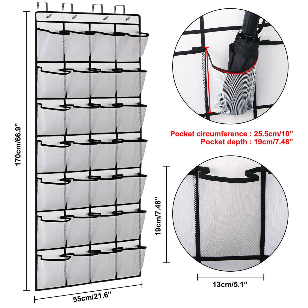 GENERIC 28 Over The Door Shoe Organizer Rack Hanging Storage Holder Hanger Bags Closets 10 GENERIC 28 Over The Door Shoe Organizer Rack Hanging Storage Holder Hanger Bags Closets - Image 8