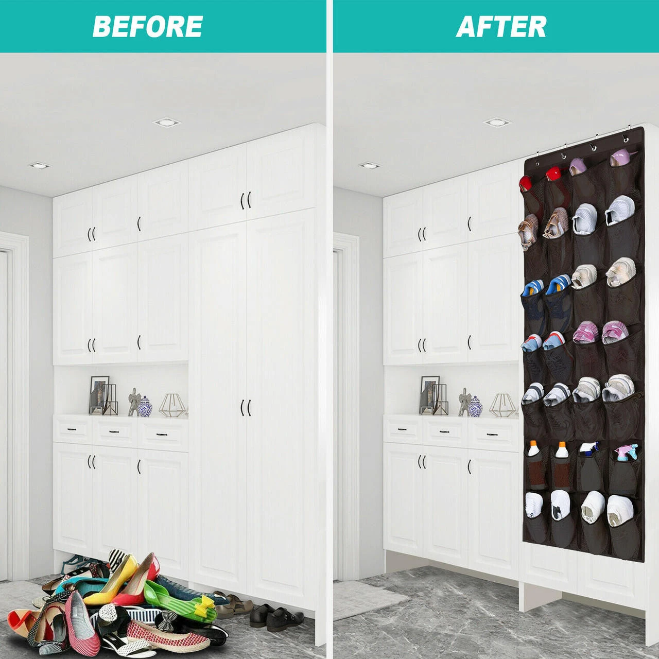 GENERIC 28 Over The Door Shoe Organizer Rack Hanging Storage Holder Hanger Bags Closets 3 GENERIC 28 Over The Door Shoe Organizer Rack Hanging Storage Holder Hanger Bags Closets