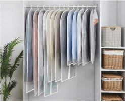 GENERIC 5 Pcs Garment Bag Travel Suit Dress Storage Clear Cover Full Zipper Coat Carrier -Home Appliances Store 5 pcs garment bag travel suit dress storage clear cover full zipper coat carrier 33601.1711386448