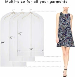 GENERIC 5 Pcs Garment Bag Travel Suit Dress Storage Clear Cover Full Zipper Coat Carrier -Home Appliances Store 5 pcs garment bag travel suit dress storage clear cover full zipper coat carrier 47526.1711386448