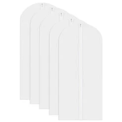 GENERIC 5 Pcs Garment Bag Travel Suit Dress Storage Clear Cover Full Zipper Coat Carrier -Home Appliances Store 5 pcs garment bag travel suit dress storage clear cover full zipper coat carrier 49538.1711386448