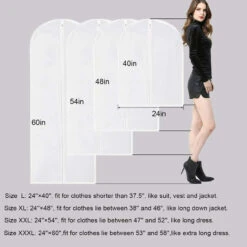 GENERIC 5 Pcs Garment Bag Travel Suit Dress Storage Clear Cover Full Zipper Coat Carrier -Home Appliances Store 5 pcs garment bag travel suit dress storage clear cover full zipper coat carrier 53863.1711386448