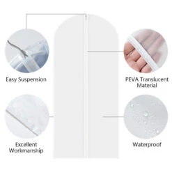 GENERIC 5 Pcs Garment Bag Travel Suit Dress Storage Clear Cover Full Zipper Coat Carrier -Home Appliances Store 5 pcs garment bag travel suit dress storage clear cover full zipper coat carrier 61464.1711386448