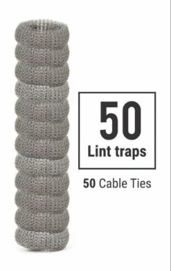 50 Lot Washing Machine Lint Traps Snare Filter Screen Stainless Steel Mesh Ties
