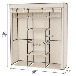 69" Portable Closet Wardrobe Clothes Ample Storage Space Organizer Armoire Free -Home Appliances Store 69 portable closet wardrobe clothes ample storage space organizer armoire free 13781.1719494051