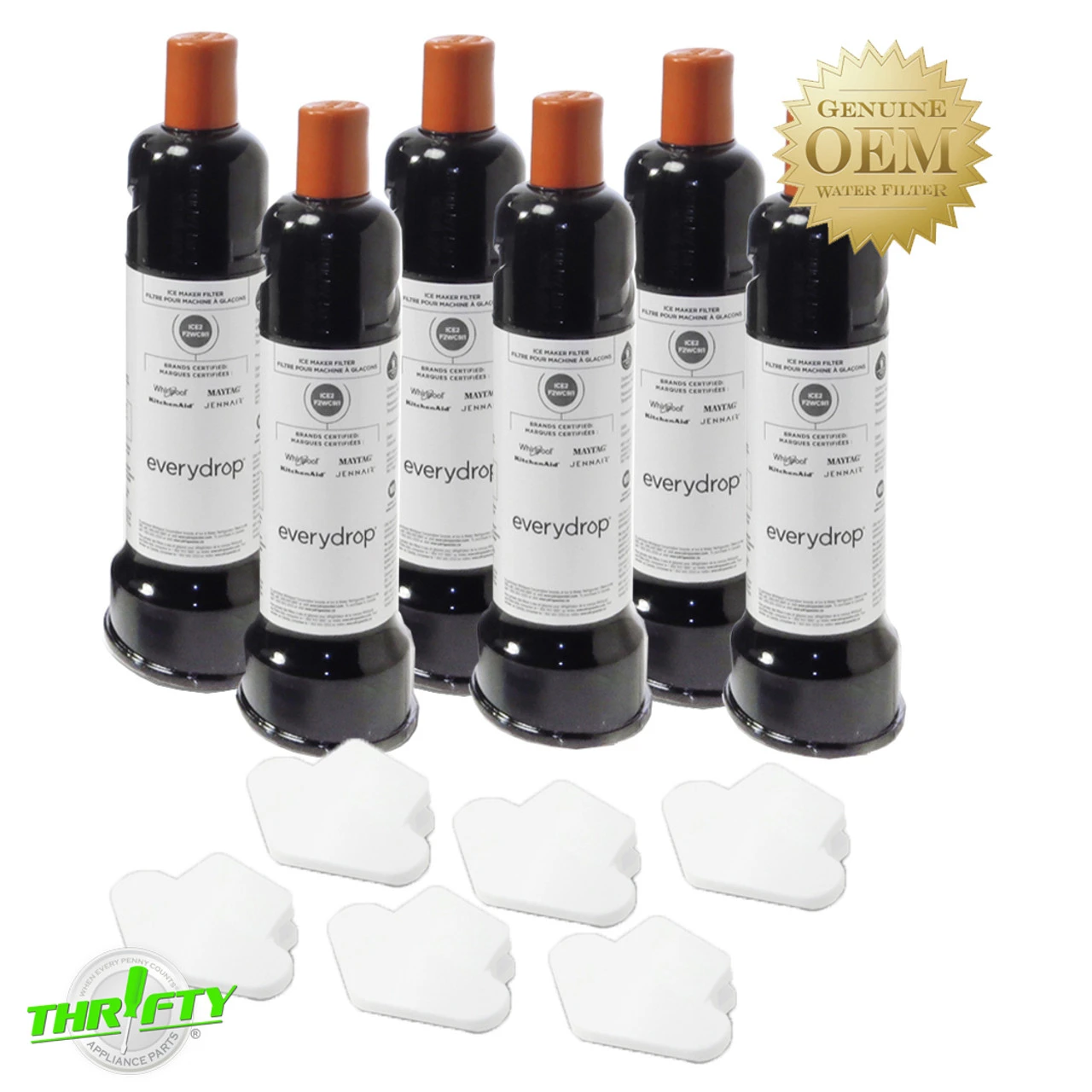 F2WC9I1 ICE2 EveryDrop (6 Pack) Whirlpool / Maytag Refrigerator Ice Maker Water Filter 3 F2WC9I1 ICE2 EveryDrop (6 Pack) Whirlpool / Maytag Refrigerator Ice Maker Water Filter