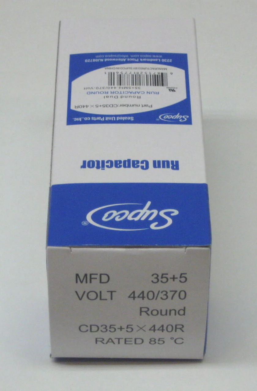 Air Conditioning HVAC Round Dual Motor Run Capacitor 35 + 5 MFD 440 Volt 4 Air Conditioning HVAC Round Dual Motor Run Capacitor 35 + 5 MFD 440 Volt - Image 2