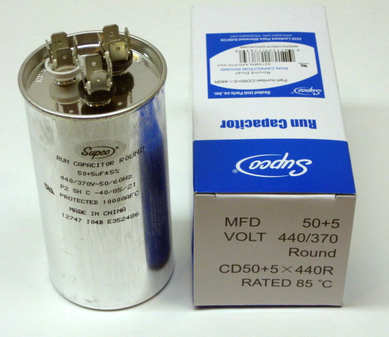Air Conditioning HVAC Round Dual Motor Run Capacitor 50 + 5 MFD 440 Volt 3 Air Conditioning HVAC Round Dual Motor Run Capacitor 50 + 5 MFD 440 Volt