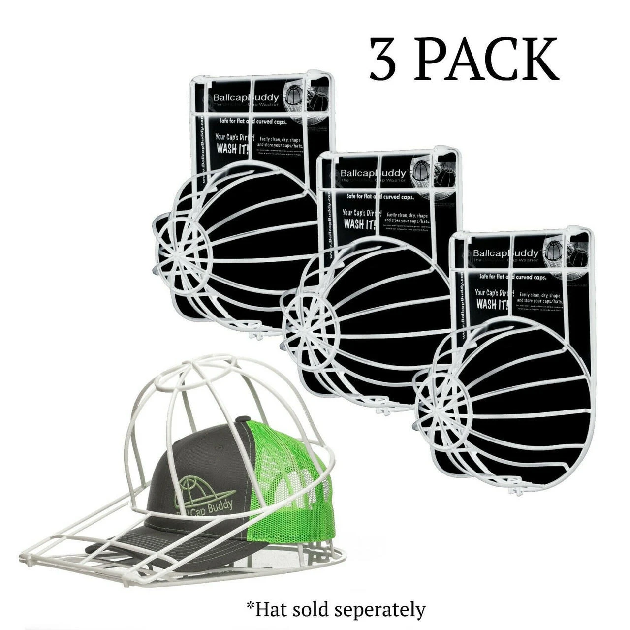 Ballcap Buddy Cap Washer Hat Washer Original Ball Cap Cleaner 3 PK - Made In USA 4 Ballcap Buddy Cap Washer Hat Washer Original Ball Cap Cleaner 3 PK - Made In USA - Image 2