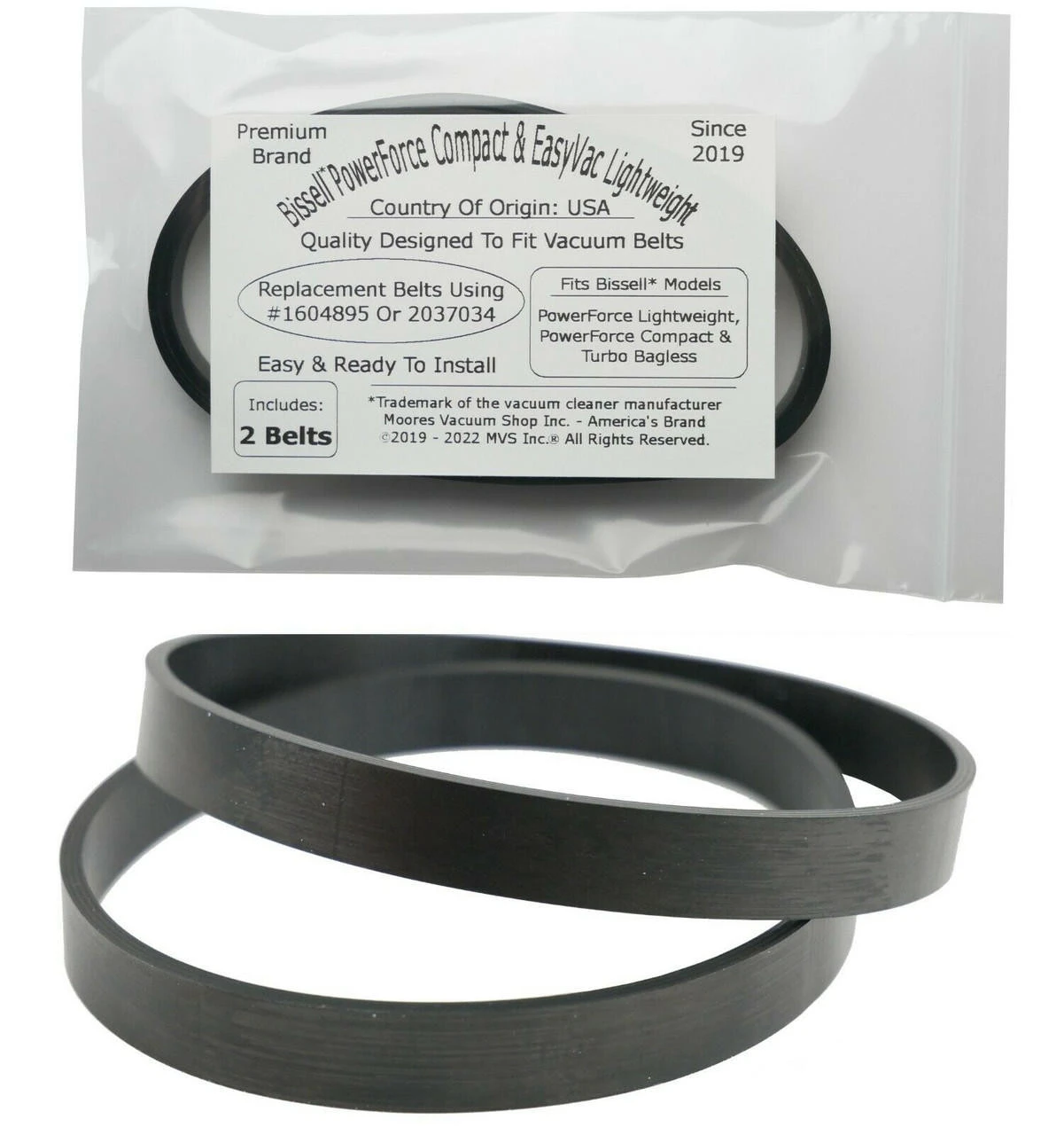 Bissell PowerForce Compact & EasyVac Lightweight Vacuum Belt 2 Pack 4 Bissell PowerForce Compact & EasyVac Lightweight Vacuum Belt 2 Pack - Image 2