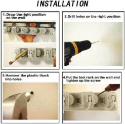 Broom Holder And Garden Tool Garage Organizer 5 Slots 6 Hooks For Rake Mop Wall -Home Appliances Store broom holder and garden tool garage organizer 5 slots 6 hooks for rake mop wall 75783.1682339151