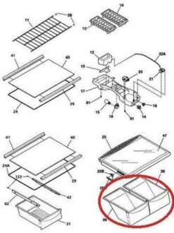 Crisper Drawer Compatible With Frigidaire Refrigerator 240337103 PS429854