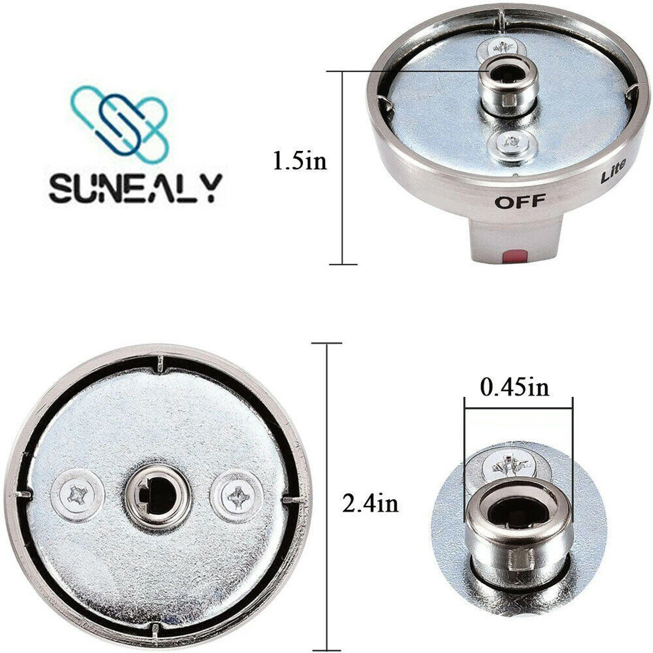 DG64-00473A Top Burner Control Dial Knob With Reinforced Ring Samsung Range 4 DG64-00473A Top Burner Control Dial Knob With Reinforced Ring Samsung Range - Image 2