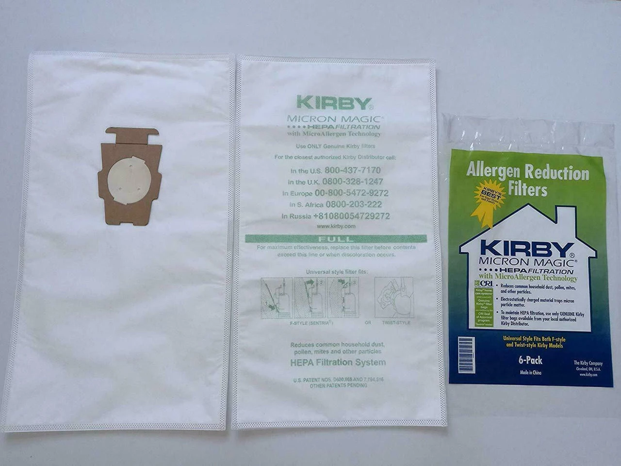 GENERIC For KIRBY VACUUM BAGS:6 Sentria UNIVERSAL~ F Style MICRON MAGIC Hepa White Cloth