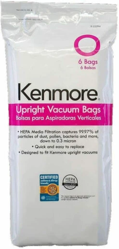 Kenmore Cloth Vacuum Bags Type O For Kenmore Upright Vacuum Cleaners 6 Bags