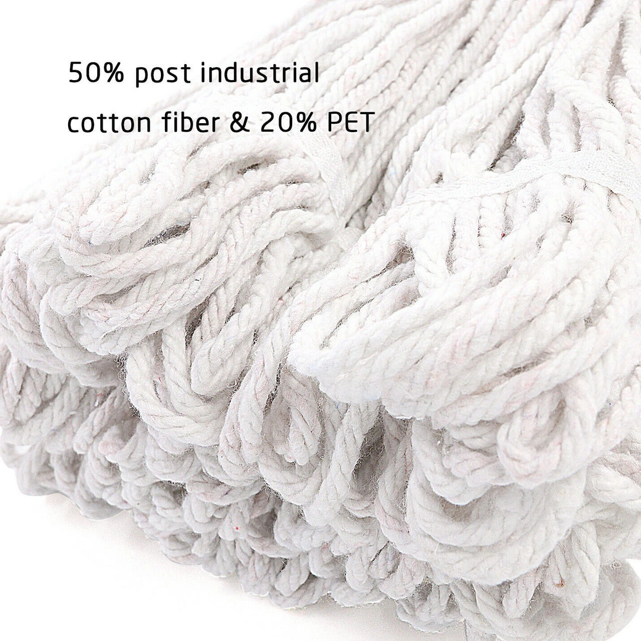 Loop-End Cotton String Heavy Duty Mop Head Refills 6 Inch Headband Replacement 8 Loop-End Cotton String Heavy Duty Mop Head Refills 6 Inch Headband Replacement - Image 6