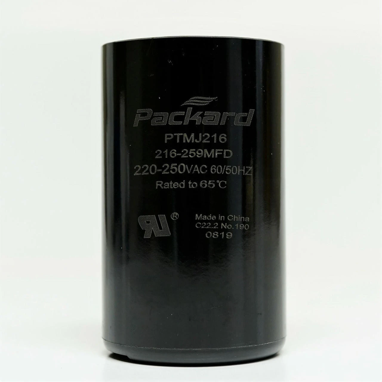Packard PTMJ216 Motor Start Capacitor. 216-259 MFD UF / 220-250 VAC 3 Packard PTMJ216 Motor Start Capacitor. 216-259 MFD UF / 220-250 VAC