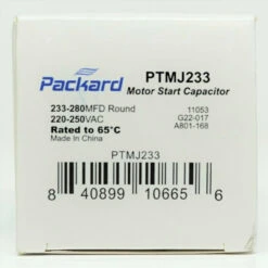 Packard PTMJ233 Motor Start Capacitor. 233-280 MFD UF / 220-250 VAC 9 Packard PTMJ233 Motor Start Capacitor. 233-280 MFD UF / 220-250 VAC -Home Appliances Store packard ptmj233 motor start capacitor 233 280 mfd uf 220 250 vac 77432.1665675248