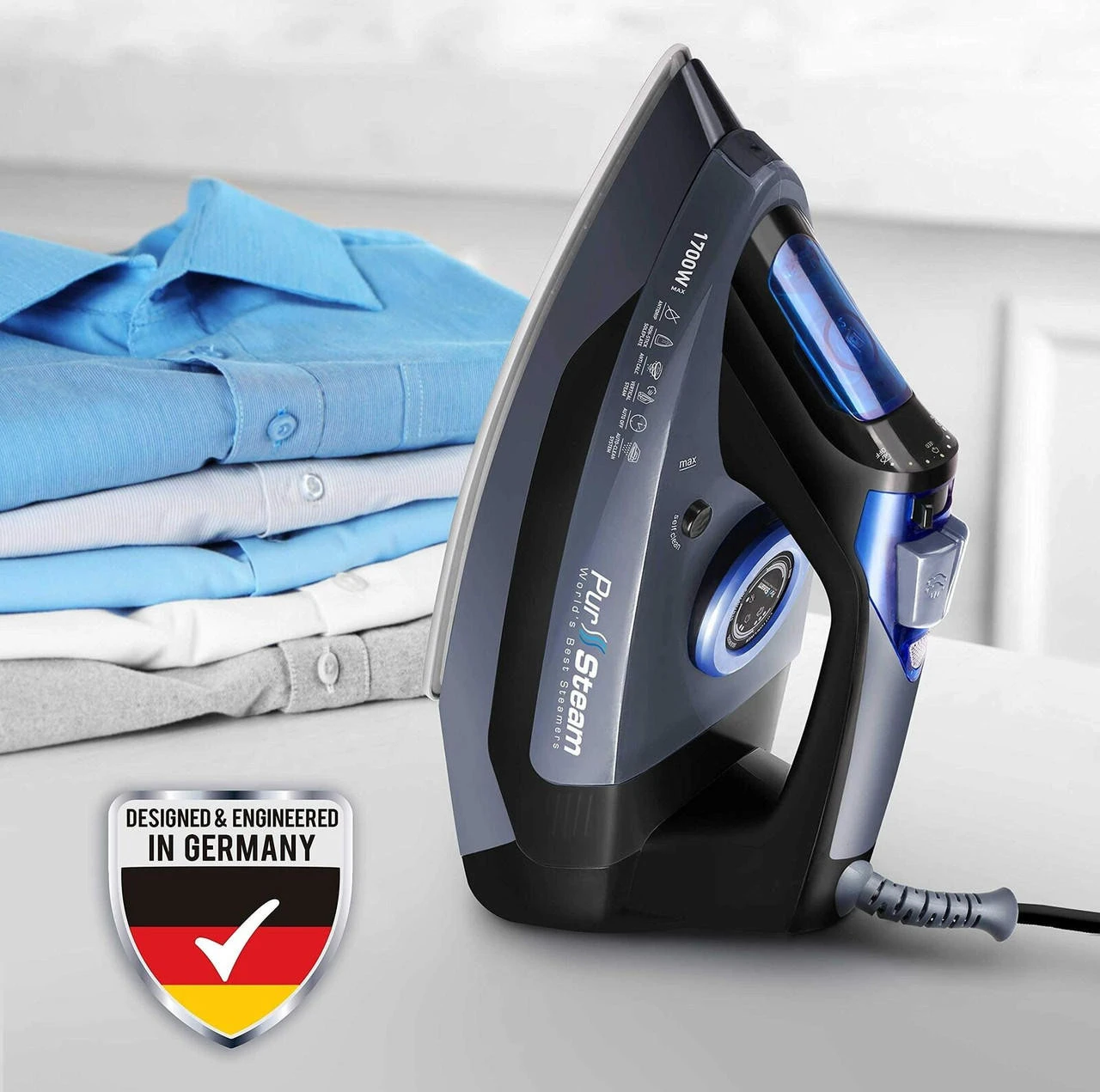 Professional Grade 1700W Steam Iron For Clothes With Rapid Even Heat Curtains 8 Professional Grade 1700W Steam Iron For Clothes With Rapid Even Heat Curtains - Image 6