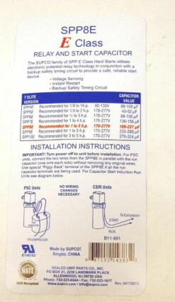 Supco Super Boost E Class SPP8E Electronic Relay Start Capacitor -Home Appliances Store supco super boost e class spp8e electronic relay start capacitor 61168.1665676831