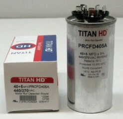 TitanHD PRCFD405A American-Made Round Run Dual Capacitor. 40/5 MFD/UF 440 Volts -Home Appliances Store titanhd prcfd405a american made round run dual capacitor 405 mfduf 440 volts 58997.1674707381