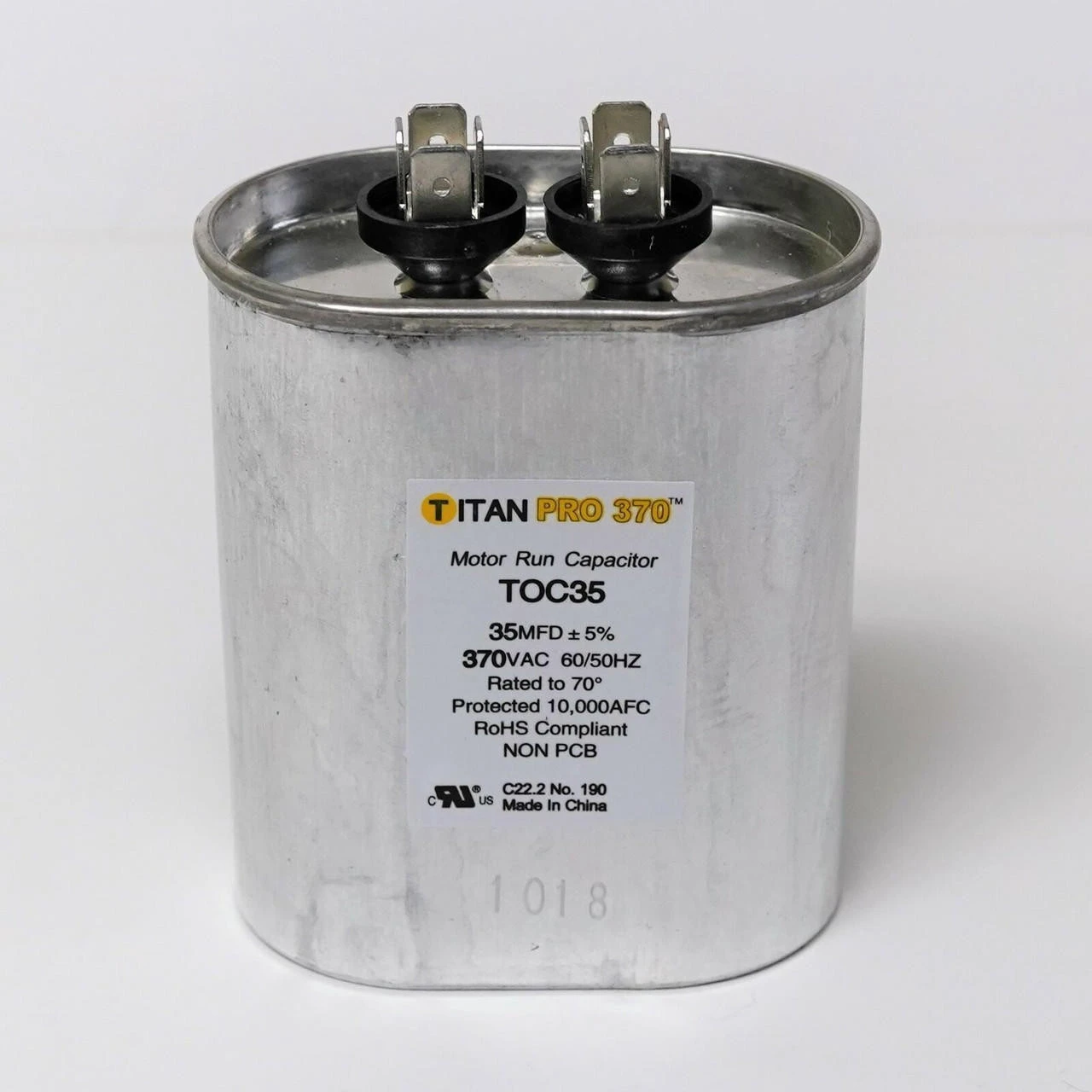 TitanPro TOC35 HVAC Oval Motor Run Capacitor. 35 MFD/UF 370 Volts 4 TitanPro TOC35 HVAC Oval Motor Run Capacitor. 35 MFD/UF 370 Volts - Image 2