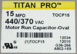 TitanPro TOCF15 HVAC Motor Run Oval Capacitor. 15 MFD/UF 440/370 Volts -Home Appliances Store titanpro tocf15 hvac motor run oval capacitor 15 mfduf 440370 volts 03410.1665678603