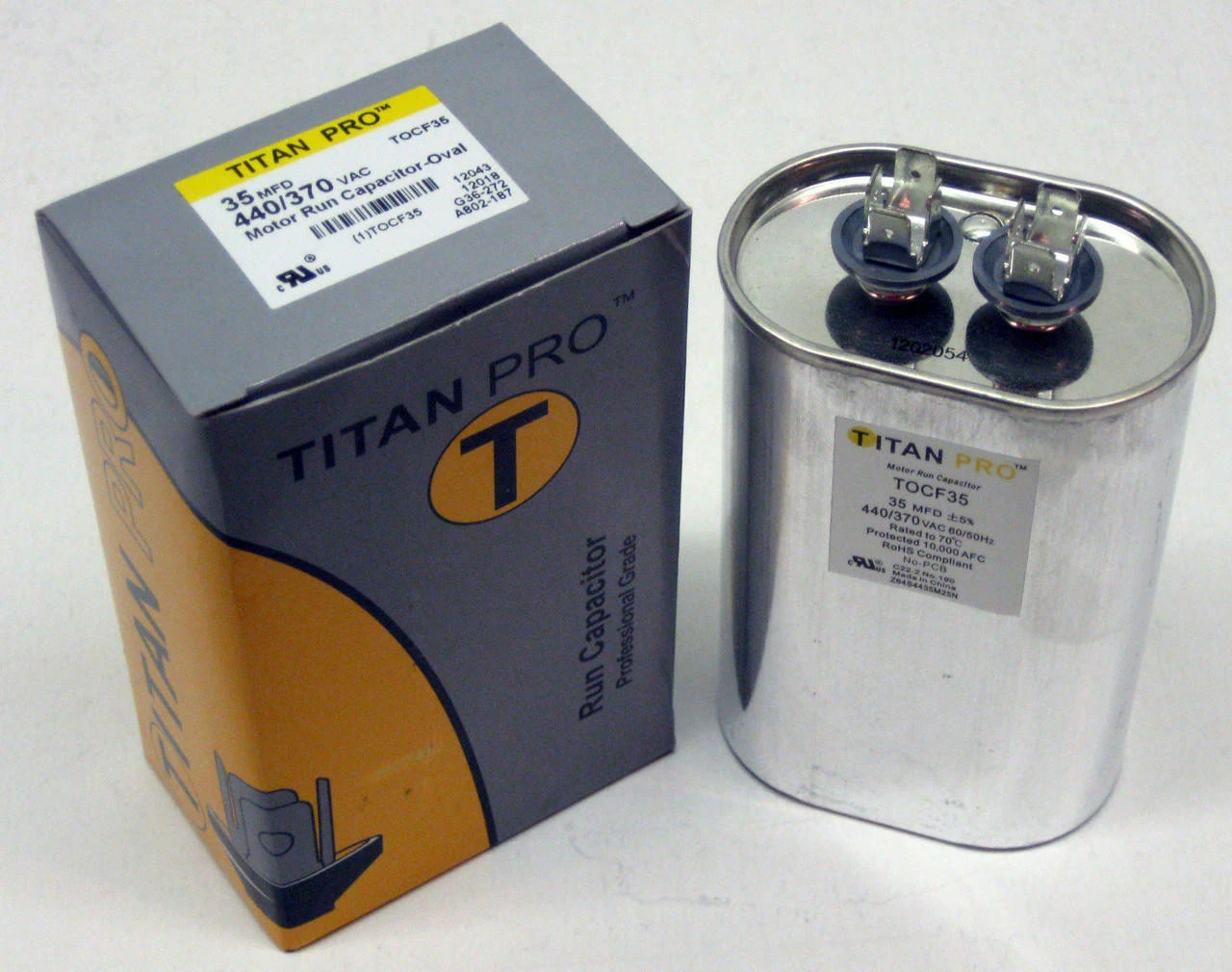 TitanPro TOCF35 HVAC Motor Run Oval Capacitor. 35 MFD/UF 440/370 Volts 5 TitanPro TOCF35 HVAC Motor Run Oval Capacitor. 35 MFD/UF 440/370 Volts - Image 3