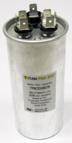 TitanPro TRCD3575 HVAC Round Dual Motor Run Capacitor. 35/7.5 MFD/UF 370 Volts -Home Appliances Store titanpro trcd3575 hvac round dual motor run capacitor 357.5 mfduf 370 volts 75724.1665680528