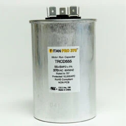TitanPro TRCD555 HVAC Round Dual Motor Run Capacitor. 55/5 MFD/UF 370 Volts -Home Appliances Store titanpro trcd555 hvac round dual motor run capacitor 555 mfduf 370 volts 03208.1665675352