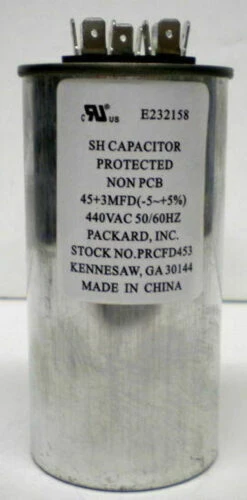TitanPro TRCFD453 HVAC Round Dual Motor Run Capacitor. 45/3 MFD/UF440/370 Volts