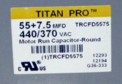TitanPro TRCFD5575 HVAC Round Dual Motor Run Capacitor. 55/7.5 MFD 440/370 Volts -Home Appliances Store titanpro trcfd5575 hvac round dual motor run capacitor 557.5 mfd 440370 volts 13265.1665670215