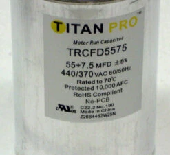 TitanPro TRCFD5575 HVAC Round Dual Motor Run Capacitor. 55/7.5 MFD 440/370 Volts -Home Appliances Store titanpro trcfd5575 hvac round dual motor run capacitor 557.5 mfd 440370 volts 22873.1665670921