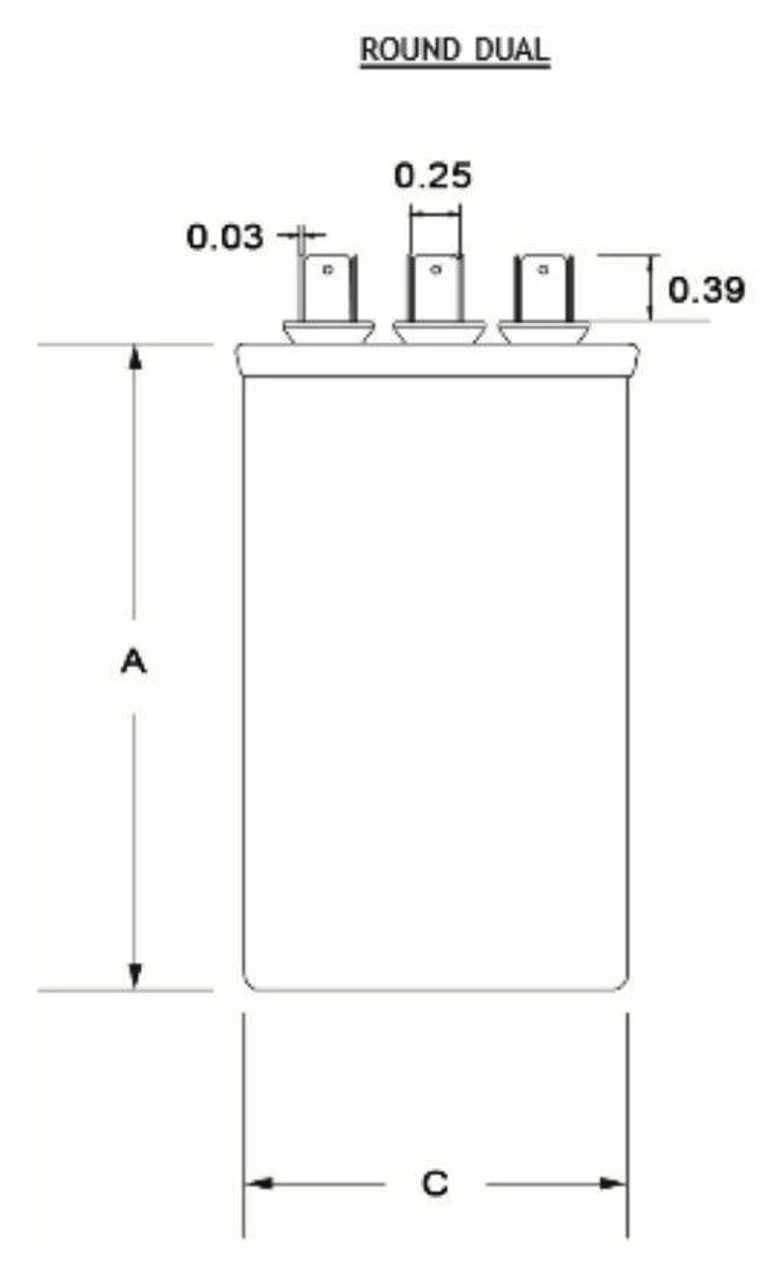 TitanPro TRCFD805 HVAC Round Dual Motor Run Capacitor. 80/5 MFD/UF440/370 Volts 5 TitanPro TRCFD805 HVAC Round Dual Motor Run Capacitor. 80/5 MFD/UF440/370 Volts - Image 3