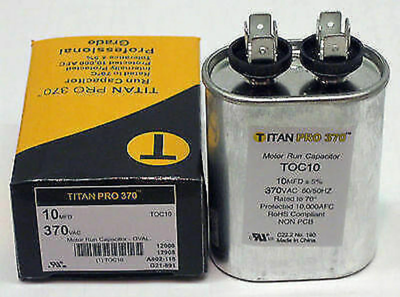 TOC10-10 LOT Of 10 Of Oval 10 Mfd Uf 370 Volts Motor Run Capacitor Titan Pro 4 TOC10-10 LOT Of 10 Of Oval 10 Mfd Uf 370 Volts Motor Run Capacitor Titan Pro - Image 2