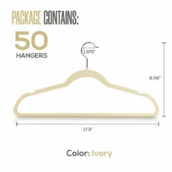 Utopia Home Velvet Suit Hangers 50 Pack Heavy Duty Non Slip Premium Ivory -Home Appliances Store utopia home velvet suit hangers 50 pack heavy duty non slip premium ivory 21067.1665654832