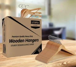 Utopia Home Wooden Hangers Pack Of 20 & 80 Suit Hangers Premium Natural Finish -Home Appliances Store utopia home wooden hangers pack of 20 and 80 suit hangers premium natural finish 77846.1719493901