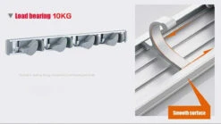 GENERIC Wall Mount Mop Holder Hanger Hooks Kitchen Brush Broom Storage Rack Organizer -Home Appliances Store wall mount mop holder hanger hooks kitchen brush broom storage rack organizer 70315.1712916248